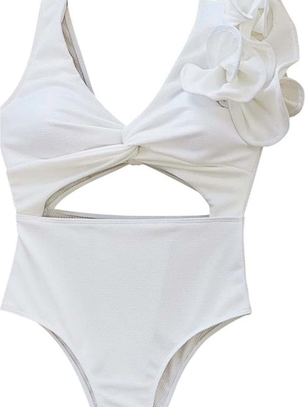 One-Piece Swimsuit with Floral Detail - Brand